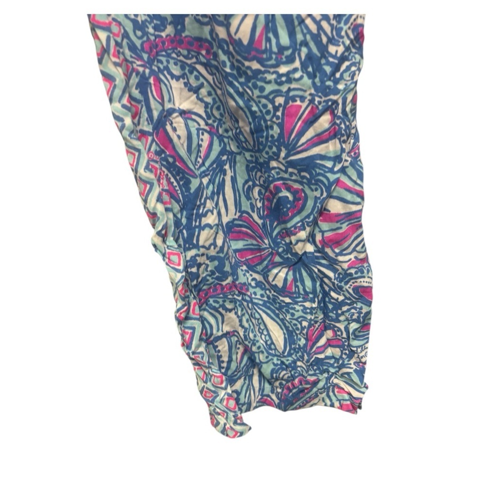 Lilly Pulitzer Girls Printed Leggings in Blue, Pink & Cream - Picture 4 of 4